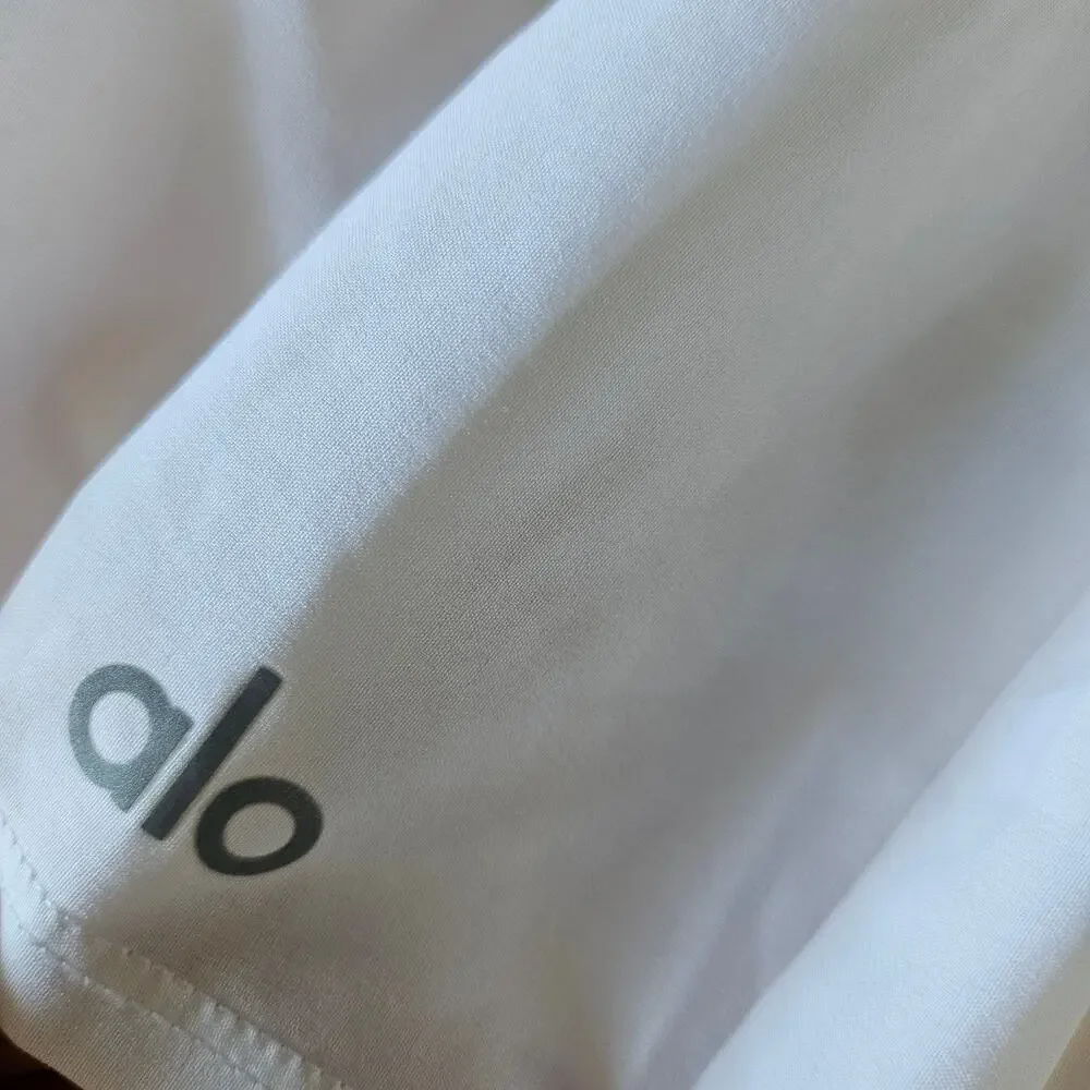 Chic Alo Yoga White Varsity Tennis Skort - Pleated Design S
